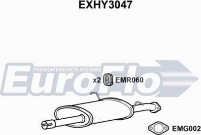 EuroFlo EXHY3047 - Vidējais izpl. gāzu trokšņa slāpētājs autodraugiem.lv