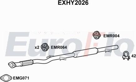 EuroFlo EXHY2026 - Trokšņa slāpētāja ieliktnis, Gala trokšņa slāpētājs autodraugiem.lv