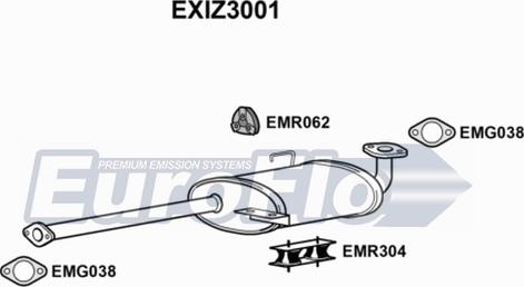 EuroFlo EXIZ3001 - Vidējais izpl. gāzu trokšņa slāpētājs autodraugiem.lv