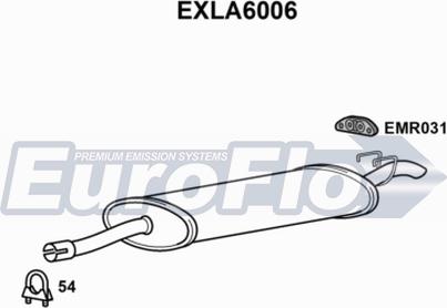 EuroFlo EXLA6006 - Izplūdes gāzu trokšņa slāpētājs (pēdējais) autodraugiem.lv
