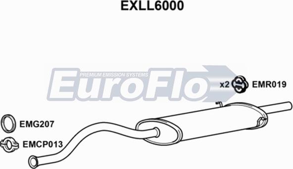 EuroFlo EXLL6000 - Izplūdes gāzu trokšņa slāpētājs (pēdējais) autodraugiem.lv