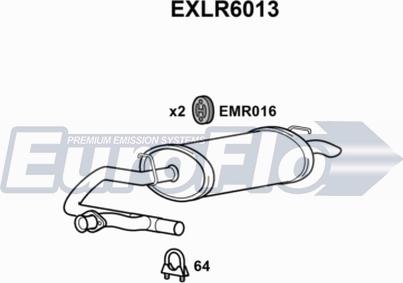 EuroFlo EXLR6013 - Izplūdes gāzu trokšņa slāpētājs (pēdējais) autodraugiem.lv