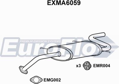 EuroFlo EXMA6059 - Izplūdes gāzu trokšņa slāpētājs (pēdējais) autodraugiem.lv
