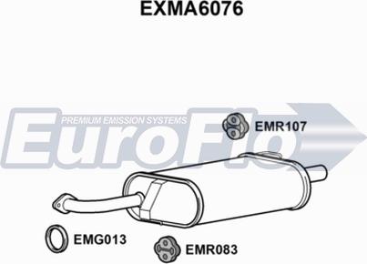 EuroFlo EXMA6076 - Izplūdes gāzu trokšņa slāpētājs (pēdējais) autodraugiem.lv
