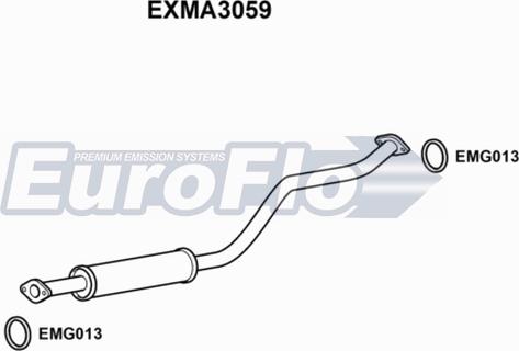 EuroFlo EXMA3059 - Vidējais izpl. gāzu trokšņa slāpētājs autodraugiem.lv