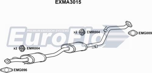 EuroFlo EXMA3015 - Vidējais izpl. gāzu trokšņa slāpētājs autodraugiem.lv