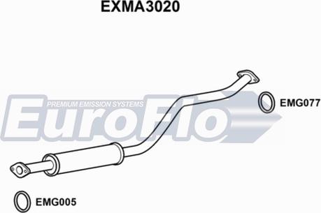 EuroFlo EXMA3020 - Vidējais izpl. gāzu trokšņa slāpētājs autodraugiem.lv