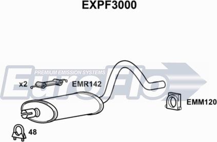 EuroFlo EXPF3000 - Vidējais izpl. gāzu trokšņa slāpētājs autodraugiem.lv