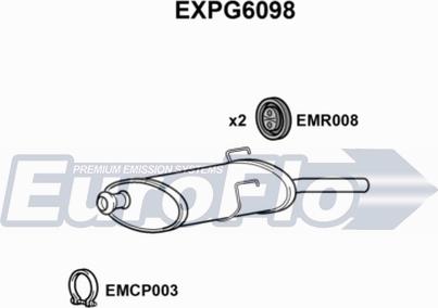 EuroFlo EXPG6098 - Izplūdes gāzu trokšņa slāpētājs (pēdējais) autodraugiem.lv