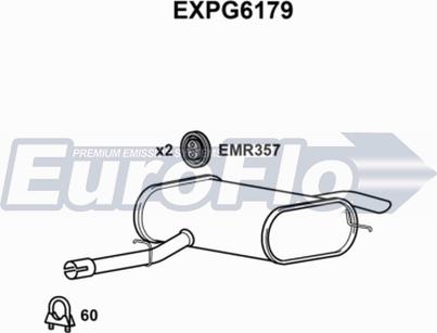 EuroFlo EXPG6179 - Izplūdes gāzu trokšņa slāpētājs (pēdējais) autodraugiem.lv