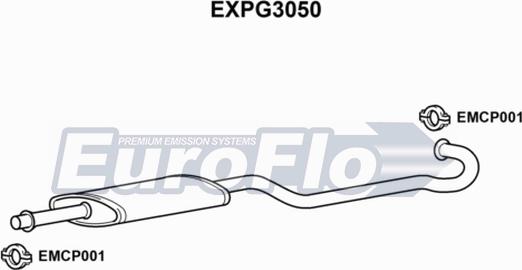 EuroFlo EXPG3050 - Vidējais izpl. gāzu trokšņa slāpētājs autodraugiem.lv