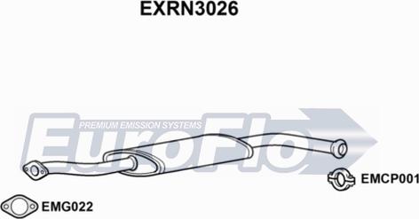 EuroFlo EXRN3026 - Vidējais izpl. gāzu trokšņa slāpētājs autodraugiem.lv