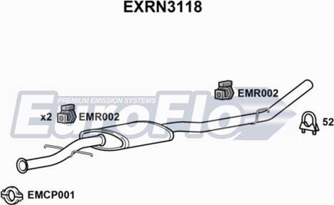 EuroFlo EXRN3118 - Vidējais izpl. gāzu trokšņa slāpētājs autodraugiem.lv