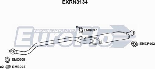 EuroFlo EXRN3134 - Vidējais izpl. gāzu trokšņa slāpētājs autodraugiem.lv