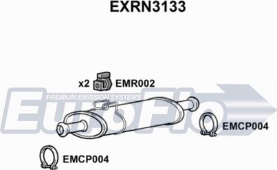 EuroFlo EXRN3133 - Vidējais izpl. gāzu trokšņa slāpētājs autodraugiem.lv