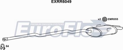 EuroFlo EXRR6049 - Izplūdes gāzu trokšņa slāpētājs (pēdējais) autodraugiem.lv