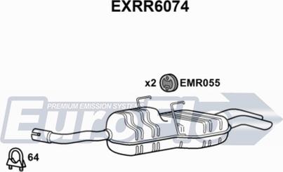 EuroFlo EXRR6074 - Izplūdes gāzu trokšņa slāpētājs (pēdējais) autodraugiem.lv