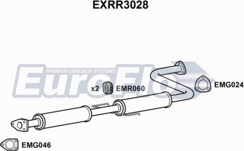 EuroFlo EXRR3028 - Vidējais izpl. gāzu trokšņa slāpētājs autodraugiem.lv