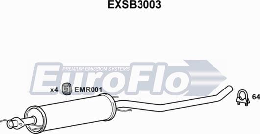 EuroFlo EXSB3003 - Vidējais izpl. gāzu trokšņa slāpētājs autodraugiem.lv