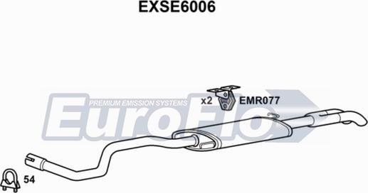 EuroFlo EXSE6006 - Izplūdes gāzu trokšņa slāpētājs (pēdējais) autodraugiem.lv