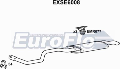 EuroFlo EXSE6008 - Izplūdes gāzu trokšņa slāpētājs (pēdējais) autodraugiem.lv