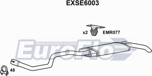 EuroFlo EXSE6003 - Izplūdes gāzu trokšņa slāpētājs (pēdējais) autodraugiem.lv