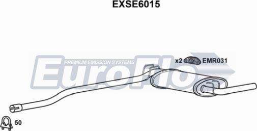 EuroFlo EXSE6015 - Izplūdes gāzu trokšņa slāpētājs (pēdējais) autodraugiem.lv