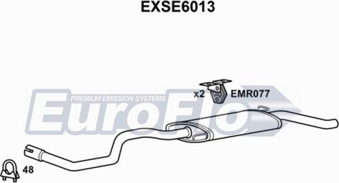 EuroFlo EXSE6013 - Izplūdes gāzu trokšņa slāpētājs (pēdējais) autodraugiem.lv