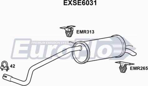 EuroFlo EXSE6031 - Izplūdes gāzu trokšņa slāpētājs (pēdējais) autodraugiem.lv