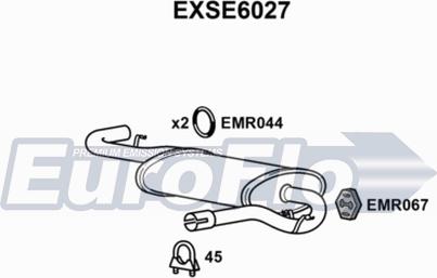 EuroFlo EXSE6027 - Izplūdes gāzu trokšņa slāpētājs (pēdējais) autodraugiem.lv