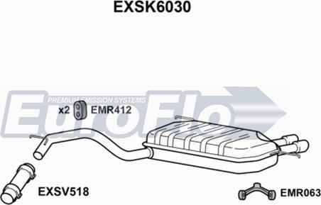 EuroFlo EXSK6030 - Izplūdes gāzu trokšņa slāpētājs (pēdējais) autodraugiem.lv