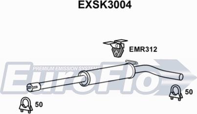 EuroFlo EXSK3004 - Vidējais izpl. gāzu trokšņa slāpētājs autodraugiem.lv