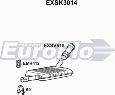 EuroFlo EXSK3014 - Vidējais izpl. gāzu trokšņa slāpētājs autodraugiem.lv