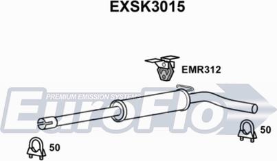 EuroFlo EXSK3015 - Vidējais izpl. gāzu trokšņa slāpētājs autodraugiem.lv