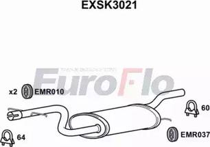 EuroFlo EXSK3021 - Vidējais izpl. gāzu trokšņa slāpētājs autodraugiem.lv