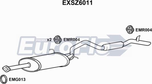 EuroFlo EXSZ6011 - Izplūdes gāzu trokšņa slāpētājs (pēdējais) autodraugiem.lv