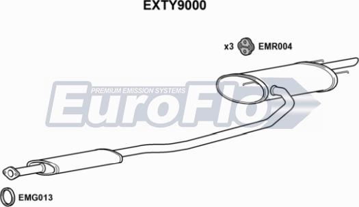 EuroFlo EXTY9000 - Vidējais / Gala izpl. gāzu trokšņa slāpētājs autodraugiem.lv