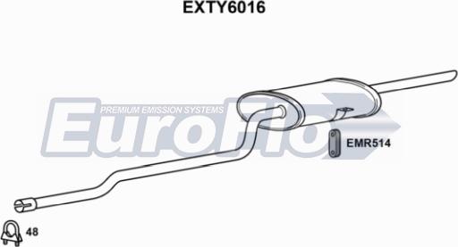 EuroFlo EXTY6016 - Izplūdes gāzu trokšņa slāpētājs (pēdējais) autodraugiem.lv