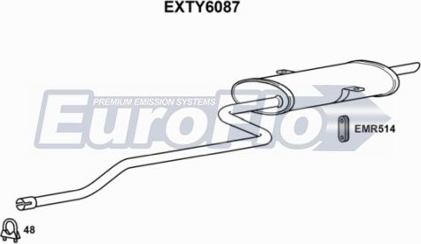 EuroFlo EXTY6087 - Izplūdes gāzu trokšņa slāpētājs (pēdējais) autodraugiem.lv