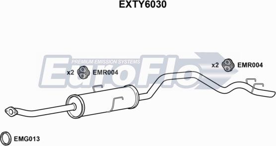 EuroFlo EXTY6030 - Izplūdes gāzu trokšņa slāpētājs (pēdējais) autodraugiem.lv