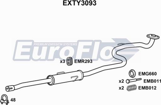 EuroFlo EXTY3093 - Vidējais izpl. gāzu trokšņa slāpētājs autodraugiem.lv