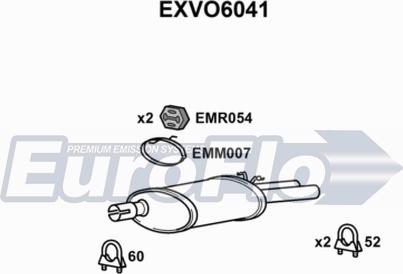 EuroFlo EXVO6041 - Izplūdes gāzu trokšņa slāpētājs (pēdējais) autodraugiem.lv