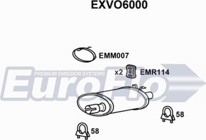 EuroFlo EXVO6000 - Izplūdes gāzu trokšņa slāpētājs (pēdējais) autodraugiem.lv