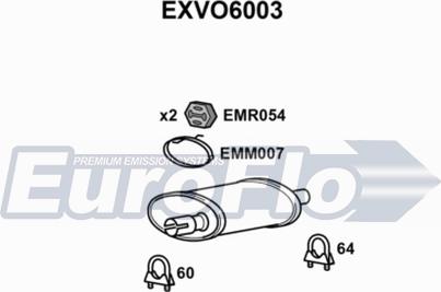 EuroFlo EXVO6003 - Izplūdes gāzu trokšņa slāpētājs (pēdējais) autodraugiem.lv