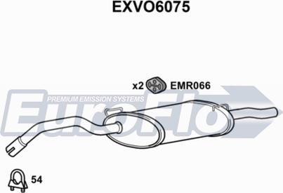 EuroFlo EXVO6075 - Izplūdes gāzu trokšņa slāpētājs (pēdējais) autodraugiem.lv