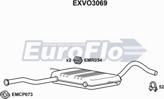 EuroFlo EXVO3069 - Vidējais izpl. gāzu trokšņa slāpētājs autodraugiem.lv