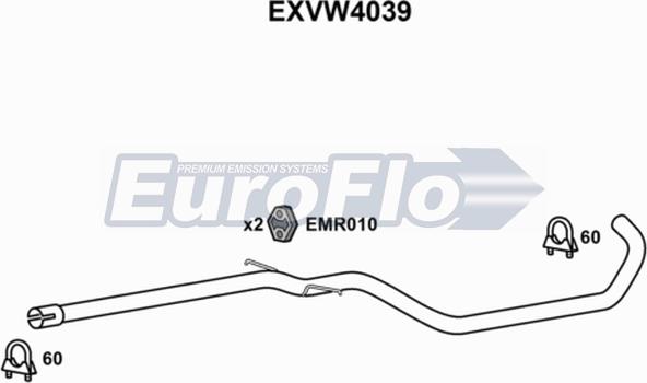 EuroFlo EXVW4039 - Izplūdes caurule autodraugiem.lv