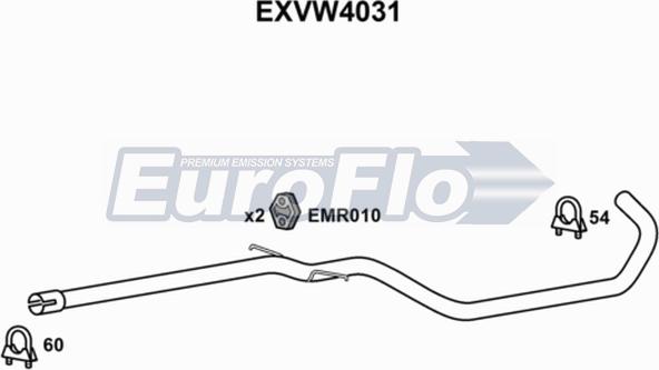 EuroFlo EXVW4031 - Izplūdes caurule autodraugiem.lv