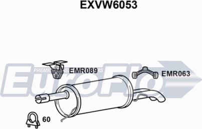 EuroFlo EXVW6053 - Izplūdes gāzu trokšņa slāpētājs (pēdējais) autodraugiem.lv