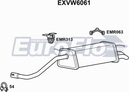 EuroFlo EXVW6061 - Izplūdes gāzu trokšņa slāpētājs (pēdējais) autodraugiem.lv